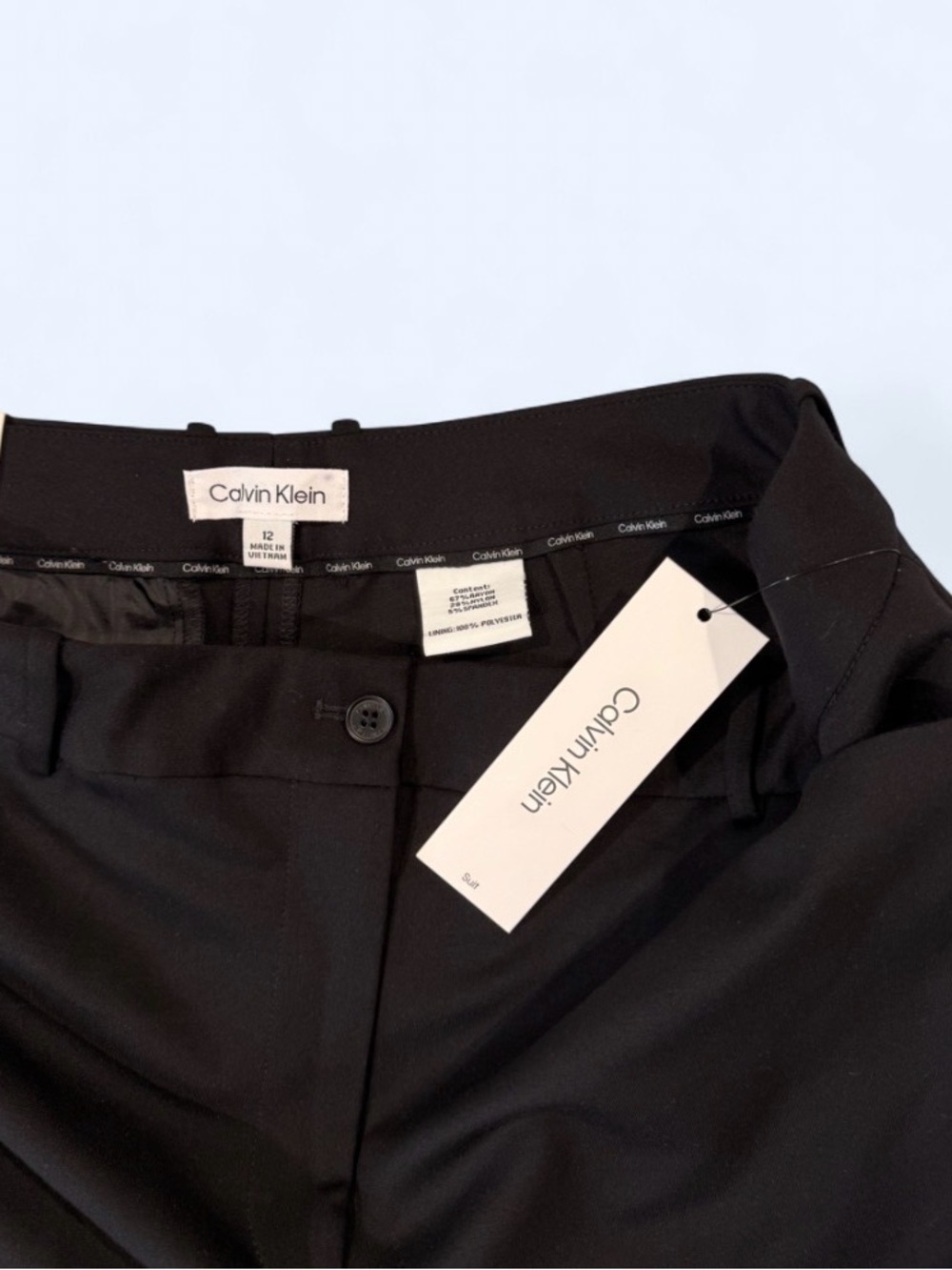 Calvin Klein Women’s Black Tailored Dress Business Suit Pants, Size 12, NWT